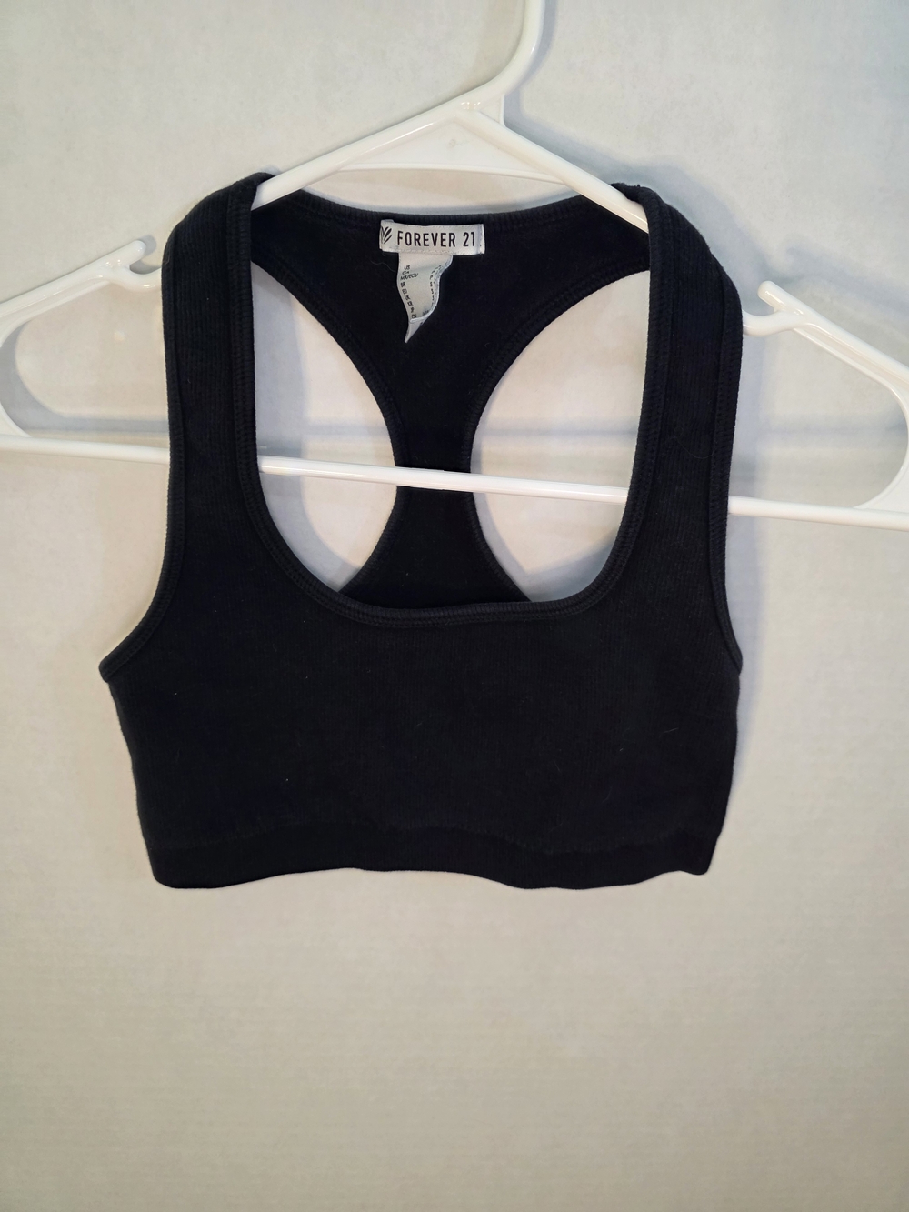 Forever 21 Black Ribbed Racerback Bralette